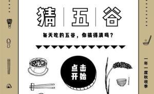 豐收·小測(cè)試｜每天吃的五谷黍稷麥稻菽，你還傻傻分不清嗎