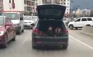 返程礼物？SUV后备箱塞俩小孩一路奔