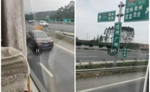 大巴車高速走錯(cuò)匝道，車流中倒回主道