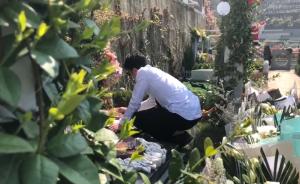 撤訴后首度現(xiàn)身，林生斌清明祭掃妻兒