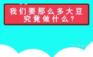 我們要那么多大豆究竟做什么？