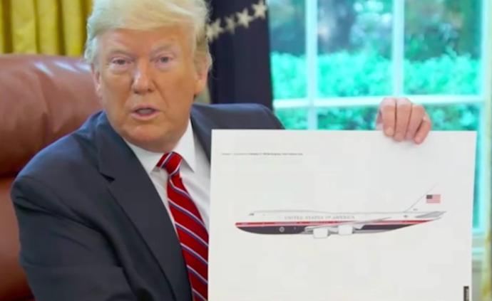 特朗普公布新空軍一號設(shè)計(jì)圖，配色大改