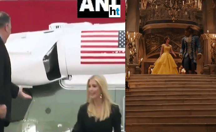 特朗普介紹伊萬(wàn)卡與蓬佩奧：美女與野獸