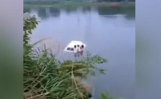 湖南一女子帶倆娃駕車落水，路過(guò)男司機(jī)和附近職工救起3人
