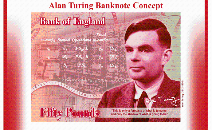 “人工智能之父”圖靈登上50英鎊紙鈔