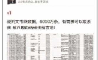 裁判文书网数据竟被标价售卖：爬虫程序抓取，或构成侵权