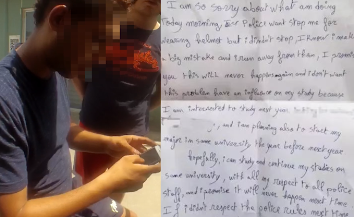 交警飚英文指出違法行為,老外寫道歉信