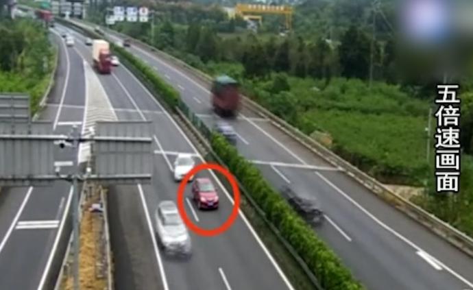 女子高速倒車10分鐘：我開了雙閃呢