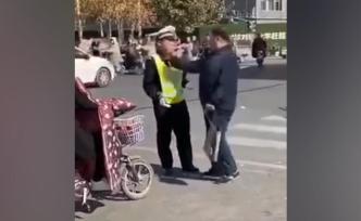 闯红灯不听劝阻，还辱骂殴打辅警：山东滨州一老人被刑拘