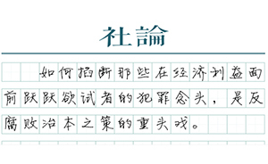【社論】多管齊下打擊經濟犯罪外逃