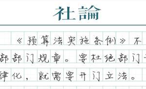【社論】須防實施條例架空預(yù)算法