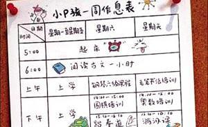 北大毕业生为9岁儿子制定作息表：每天学习18小时
