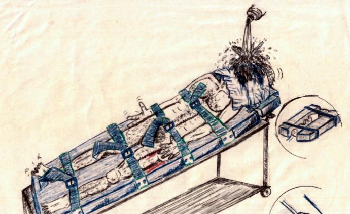 水刑蹲禁闭箱,犯人画图揭CIA审讯酷刑