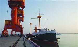 甲午海战致远舰1:1比例复制纪念舰下水，不能航行明年开放