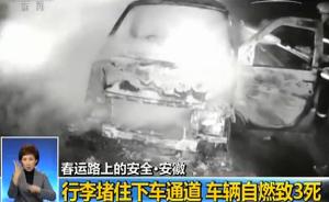 春运回家路：行李堵住下车道，面包车自燃致3死