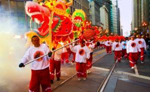美国华人的中国新年游行：中国文化与西方传统的结合