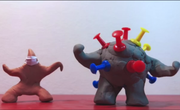 大战新冠肺炎：父子合创泥塑定格动画