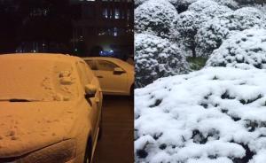 上海初雪：下了一夜，雪終于蓋住了轎車