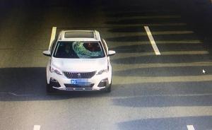 轎車前擋風玻璃破大洞，湖北男子戴頭盔開高速被黃山交警查獲