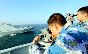 南海艦隊(duì)遠(yuǎn)海訓(xùn)練編隊(duì)在西太平洋某海域組織艦機(jī)合同突擊演練