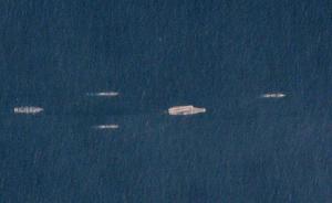 40余战舰簇拥辽宁号，或首组航母战斗群在南海演练红蓝对抗