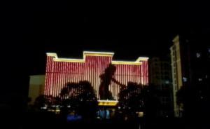 湖南一检察院大楼夜景灯光现女子跳舞似KTV，官方：是武术